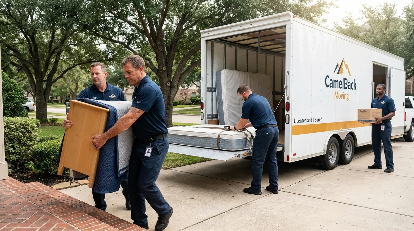 Crew loading residential truck for cross-state move from West Haverstraw, NY